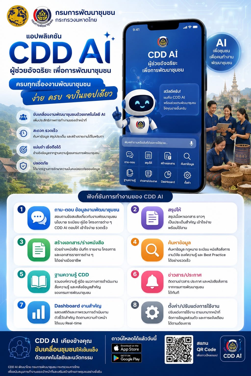 สำนักงานพัฒนาชุมชนอำเภอโขงเจียม ขอเชิญชวนใช้งานแอปพลิเคชัน CDD AI